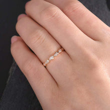 Load image into Gallery viewer, 14Kt Rose gold designer Bezel Setting Half Eternity Pear Cut Natural diamond Band ring by diamtrendz
