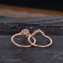 Load image into Gallery viewer, 14Kt Rose gold designer Pearl, Chevron V Shaped Curved Natural diamond ring by diamtrendz
