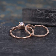 Load image into Gallery viewer, 14Kt Rose gold designer Pearl, Chevron V Shaped Curved Natural diamond ring by diamtrendz
