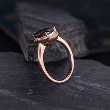 Load image into Gallery viewer, 14Kt Rose Gold Designer Red Garnet Diamond Ring by Diamtrendz
