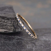 Load image into Gallery viewer, 14Kt Rose gold designer Sapphire Full Eternity Natural diamond ring by diamtrendz
