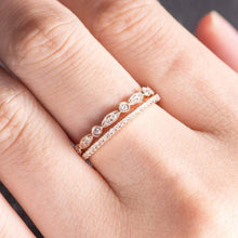 Load image into Gallery viewer, 14Kt Rose gold designer Set 2, Marquise Shape Half Eternity Infinity Natural diamond ring by diamtrendz
