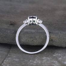 Load image into Gallery viewer, 14Kt White gold designer Solitaire Alexandrite, Natural diamond ring by diamtrendz

