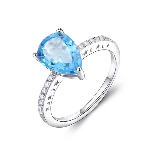 14Kt White gold designer Aquamarine diamond ring by diamtrendz