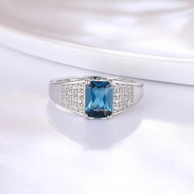 Load image into Gallery viewer, 14Kt Rose gold designer Blue Topaz diamond ring by diamtrendz
