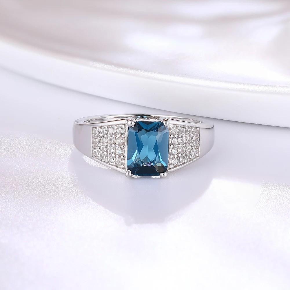 14Kt Rose gold designer Blue Topaz diamond ring by diamtrendz