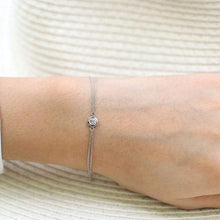 Load image into Gallery viewer, 14Kt White Gold Chain Natural Diamond Charm Bracelet
