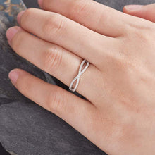 Load image into Gallery viewer, 14Kt White gold designer Half Eternity Infinity Natural diamond ring by diamtrendz
