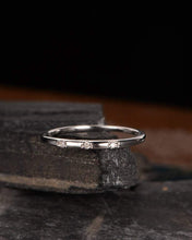 Load image into Gallery viewer, 14Kt White gold designer 3 Stone Eternity Natural diamond ring by diamtrendz
