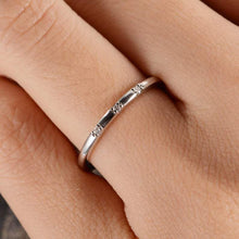 Load image into Gallery viewer, 14Kt White gold designer 3 Stone Eternity Natural diamond ring by diamtrendz
