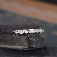 Load image into Gallery viewer, 14Kt White gold designer Marquise Shape Half Eternity diamond ring by diamtrendz
