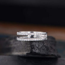 Load image into Gallery viewer, 14Kt White gold designer Half Eternity Natural diamond ring by diamtrendz
