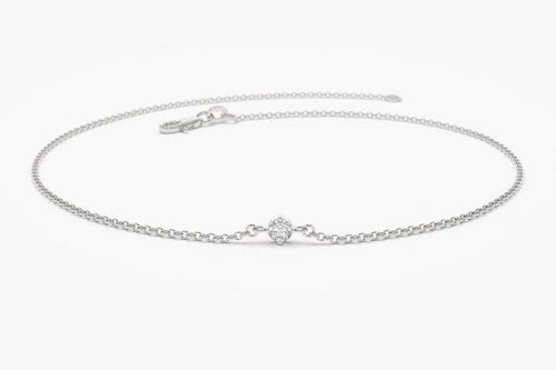 14Kt White Gold Natural Diamond Charm Bracelet