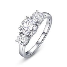 Load image into Gallery viewer, 14Kt White Gold 3 Stone Solitaire Diamond ring by diamtrendz
