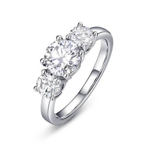 14Kt White Gold 3 Stone Solitaire Diamond ring by diamtrendz