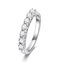 Load image into Gallery viewer, 14Kt White Gold 7 Stone Solitaire Diamond ring by diamtrendz
