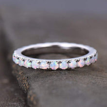 Load image into Gallery viewer, 14Kt White gold designer Opal Full Eternity ring by diamtrendz
