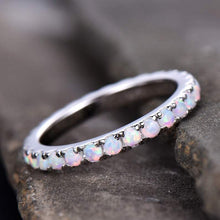Load image into Gallery viewer, 14Kt White gold designer Opal Full Eternity ring by diamtrendz
