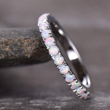Load image into Gallery viewer, 14Kt White gold designer Opal Full Eternity ring by diamtrendz
