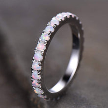 Load image into Gallery viewer, 14Kt White gold designer Opal Full Eternity ring by diamtrendz
