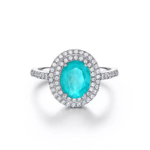 14Kt White gold designer Paraiba diamond ring by diamtrendz