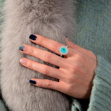Load image into Gallery viewer, 14Kt White gold designer Paraiba diamond ring by diamtrendz

