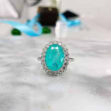 Load image into Gallery viewer, 14Kt White gold designer Paraiba diamond ring by diamtrendz
