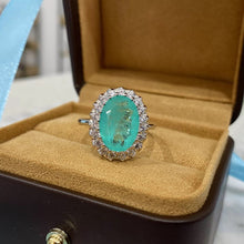 Load image into Gallery viewer, 14Kt White gold designer Paraiba diamond ring by diamtrendz
