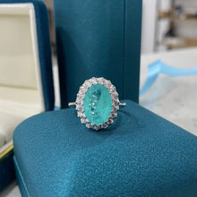 Load image into Gallery viewer, 14Kt White gold designer Paraiba diamond ring by diamtrendz
