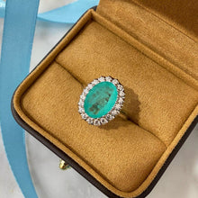 Load image into Gallery viewer, 14Kt White gold designer Paraiba diamond ring by diamtrendz
