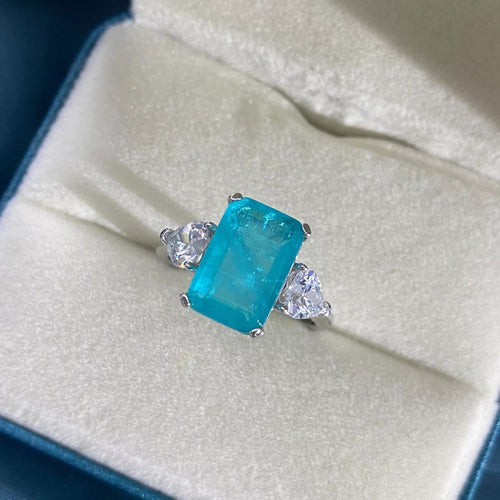 14Kt White gold designer Paraiba diamond ring by diamtrendz