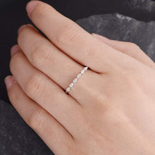 Load image into Gallery viewer, 14Kt White gold designer Half Eternity Pear Cut Natural diamond Band ring by diamtrendz
