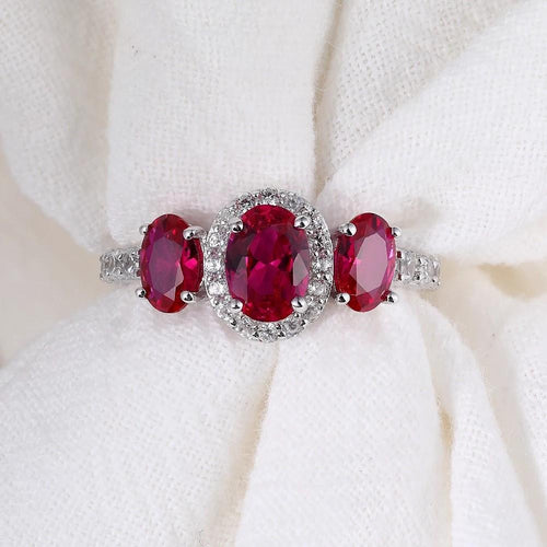 14Kt Rose gold designer Red Ruby diamond ring by diamtrendz