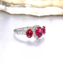 Load image into Gallery viewer, 14Kt Rose gold designer Red Ruby diamond ring by diamtrendz
