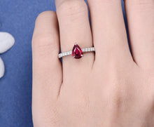 Load image into Gallery viewer, 14Kt Rose Gold Designer Red Ruby Diamond Ring by Diamtrendz
