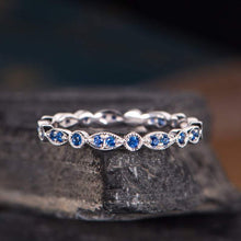 Load image into Gallery viewer, 14Kt White gold designer Sapphire Marquise Shape Full Eternity Infinity Band ring by diamtrendz

