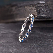 Load image into Gallery viewer, 14Kt White gold designer Sapphire Marquise Shape Full Eternity Infinity Band ring by diamtrendz
