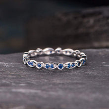 Load image into Gallery viewer, 14Kt White gold designer Sapphire Marquise Shape Full Eternity Infinity Band ring by diamtrendz
