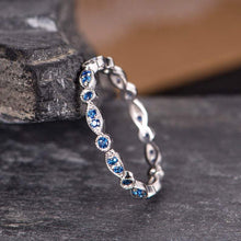 Load image into Gallery viewer, 14Kt White gold designer Sapphire Marquise Shape Full Eternity Infinity Band ring by diamtrendz
