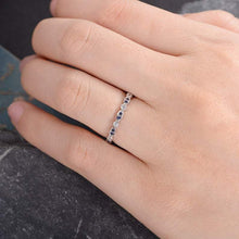 Load image into Gallery viewer, 14Kt White gold designer Marquise Shape, Sapphire, Full Eternity Infinity Natural diamond ring by diamtrendz

