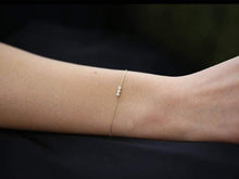 Load image into Gallery viewer, 14Kt Yellow Gold 3 Stone Natural Diamond Charm Bracelet
