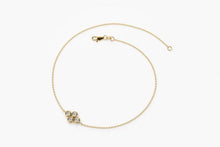 Load image into Gallery viewer, 14Kt Rose Gold 4 Stone Cluster Natural Diamond Charm Bracelet
