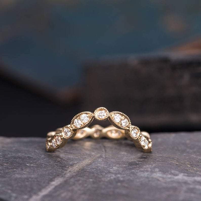 14Kt Yellow Gold Designer Diamond Ring by Diamtrendz