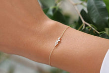 Load image into Gallery viewer, 14Kt Yellow Gold Chain Natural Diamond Charm Bracelet
