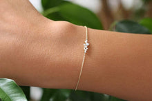 Load image into Gallery viewer, 14Kt Yellow Gold Chain Natural Diamond Charm Bracelet
