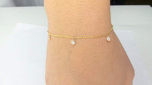 Load image into Gallery viewer, 14Kt Yellow Gold Chain Natural Diamond Charm Bracelet
