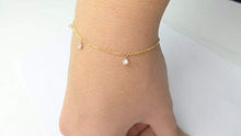 Load image into Gallery viewer, 14Kt Yellow Gold Chain Natural Diamond Charm Bracelet
