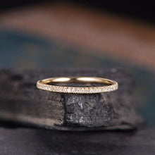 Load image into Gallery viewer, 14Kt Yellow gold designer Half Eternity Natural diamond Band ring by diamtrendz
