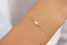 Load image into Gallery viewer, 14Kt Yellow Gold Evil Eye Natural Diamond Charm Bracelet
