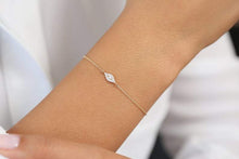Load image into Gallery viewer, 14Kt Yellow Gold Evil Eye Natural Diamond Charm Bracelet
